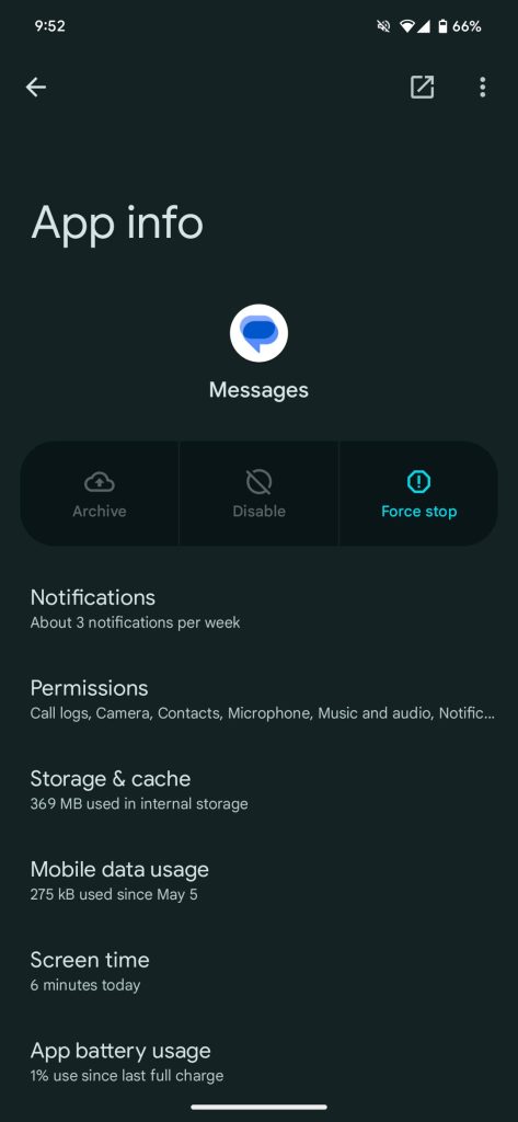 How to turn off the camera in the new Google Messages gallery