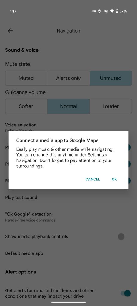 Google Maps navigation missing media controls on Android [U: Bug]