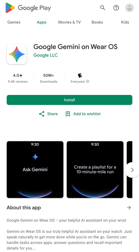 ‘Google Gemini on Wear OS’ rolling out via the Play Store