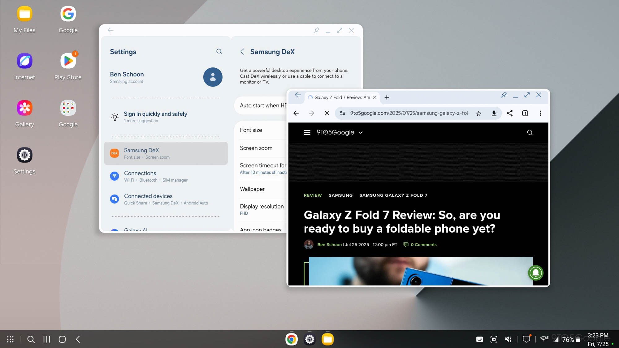 Samsung DeX gets a redesign using Android 16's desktop mode