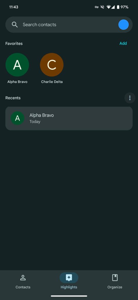 Google Contacts Material 3 Expressive