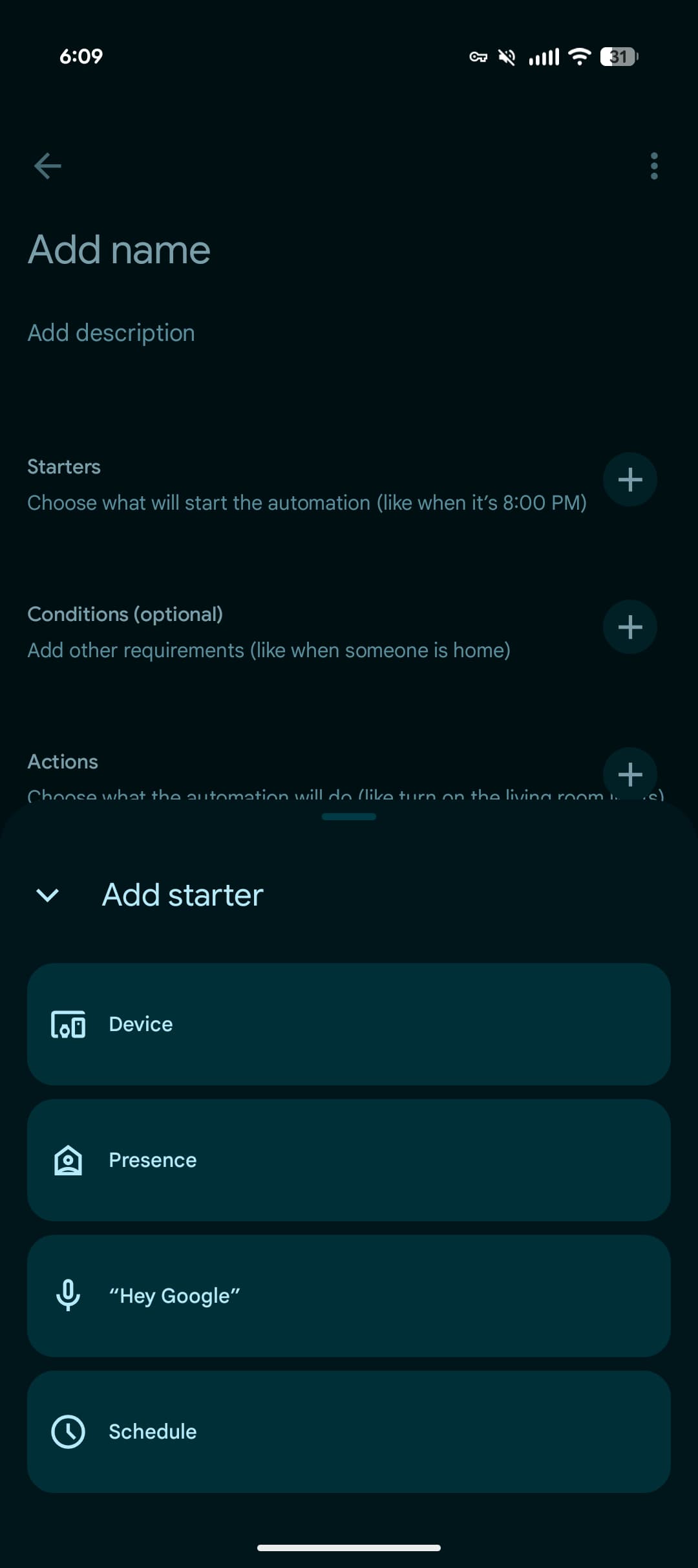 Google Home new automations editor