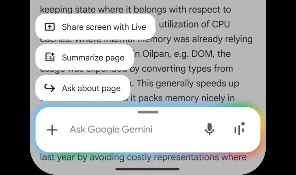 Gemini in Chrome rolling out to free users, agentic features coming