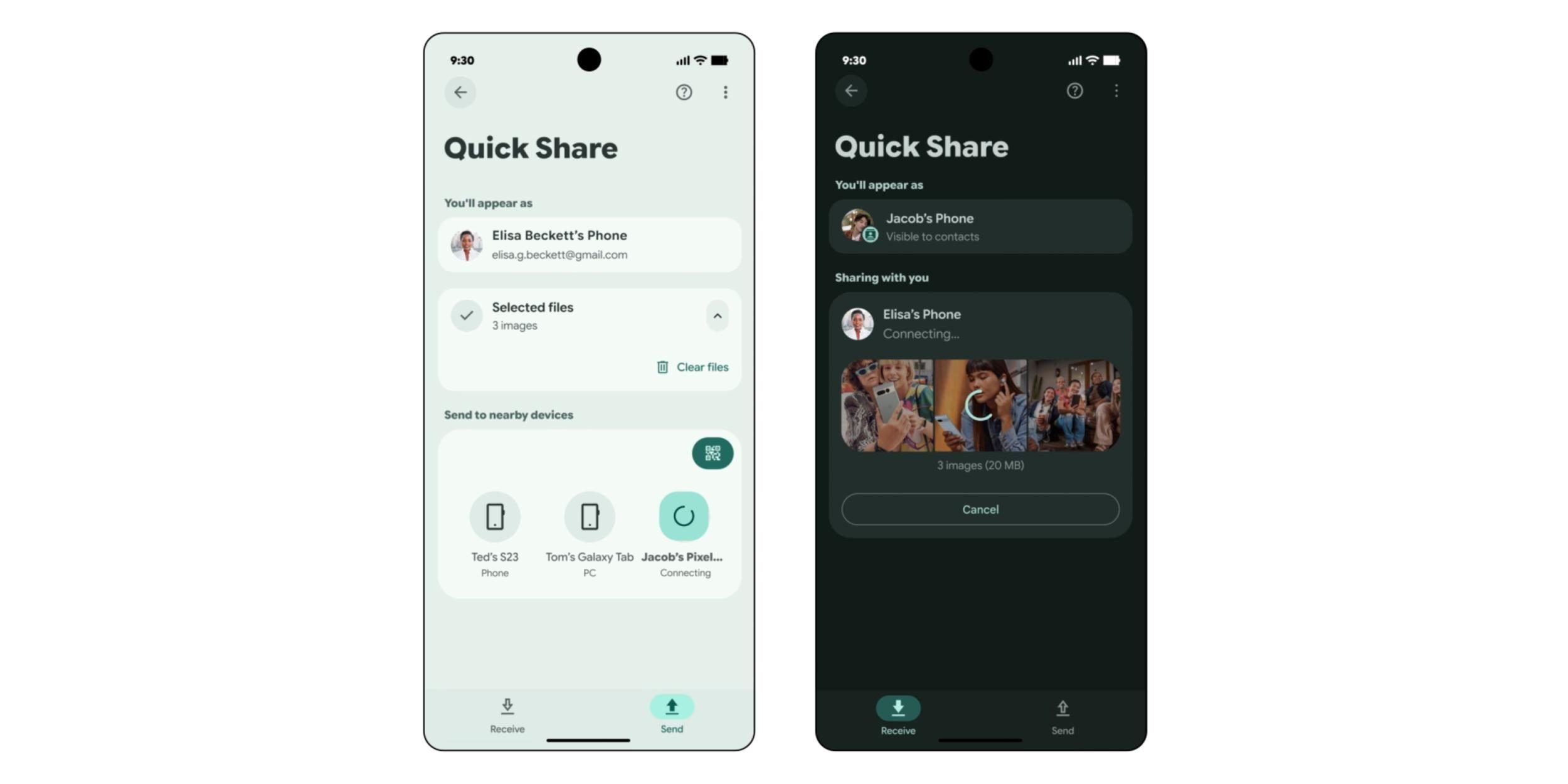 Redesign Quick Share с полноэкранным интерфейсом повсеместно внедряется на Android