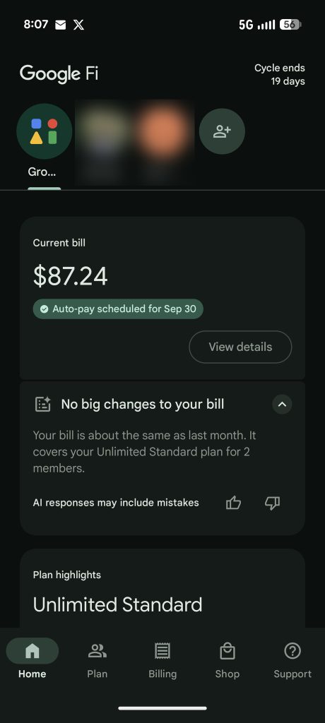 Google Fi will now show AI summaries of your upcoming bill