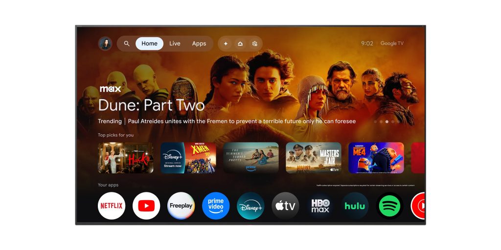 واجهة جوجل تي في للمقارنة