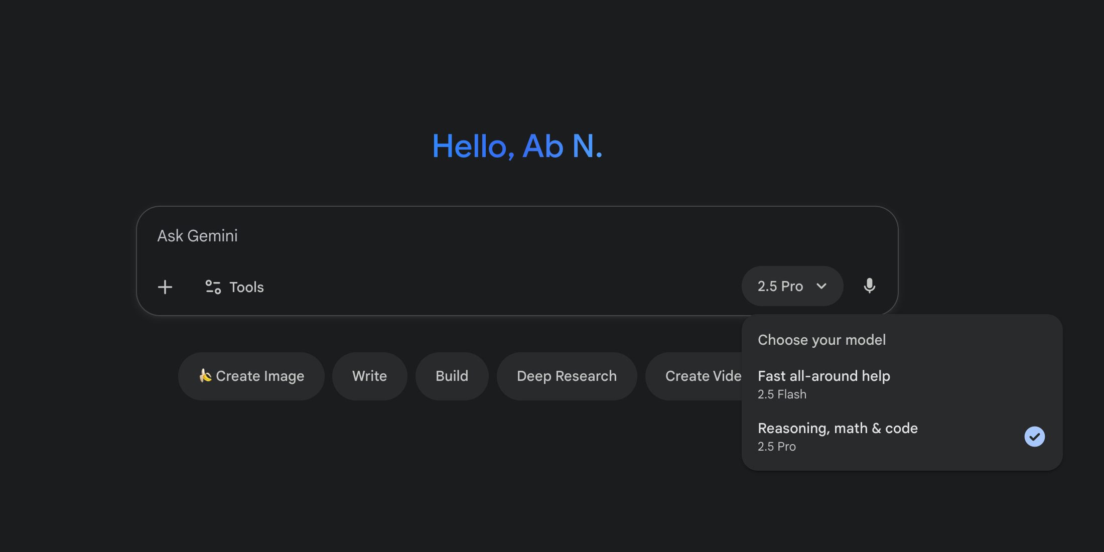 Redesign Gemini переносит переключатель моделей в строку ввода