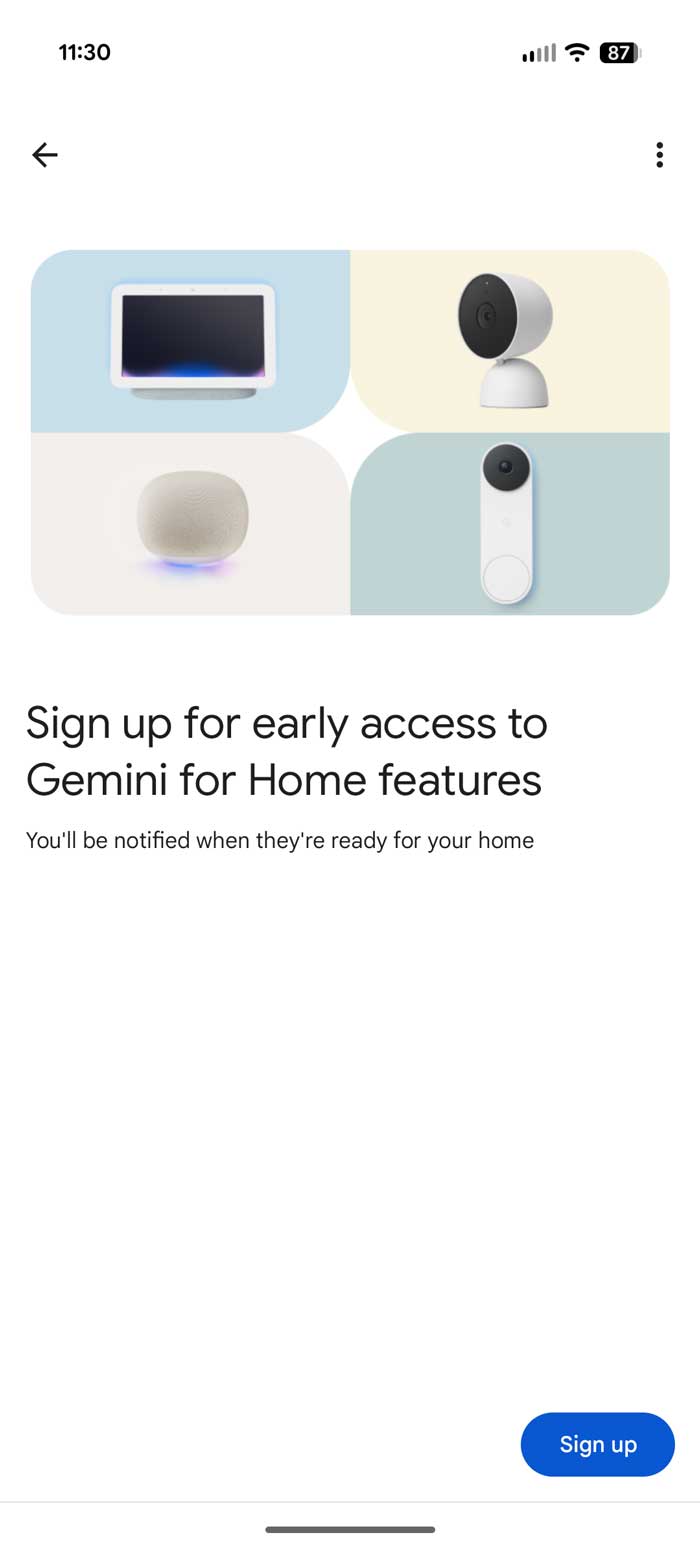 Gemini for Google Home requires early access, how to sign up