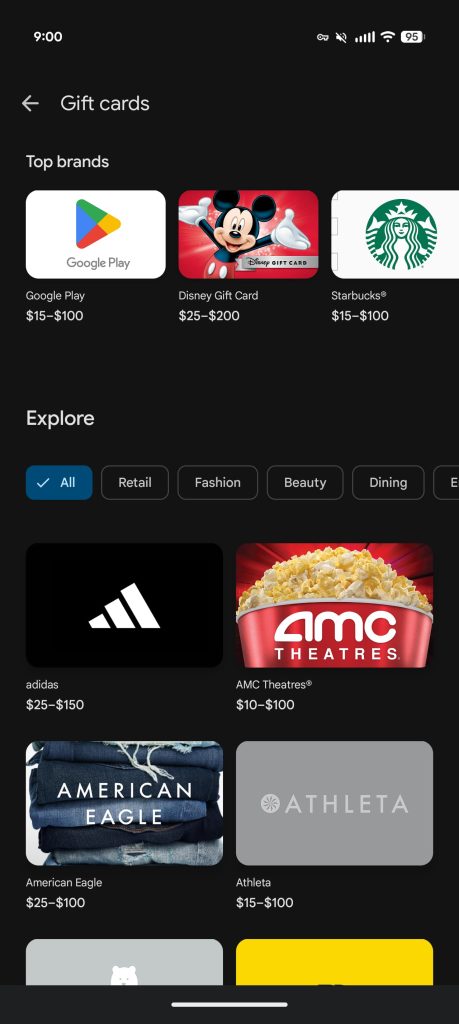 Google Play gift cards