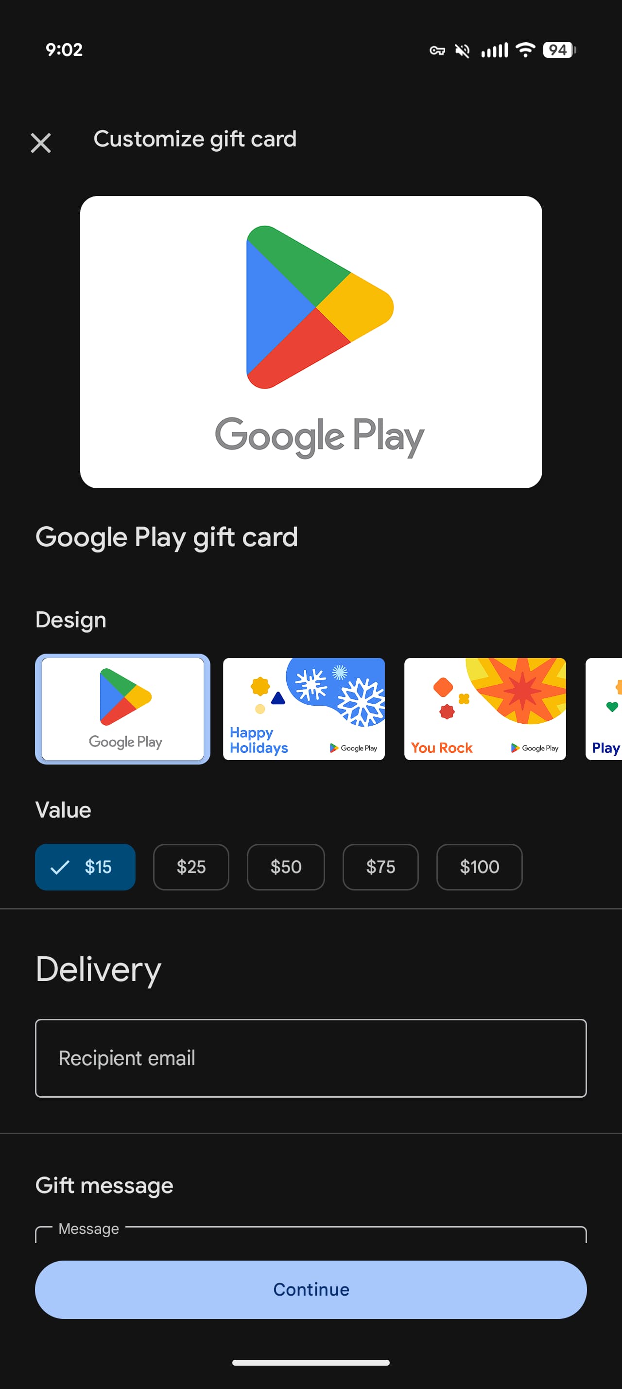 Google Play Store now lets you buy and send digital gift cards