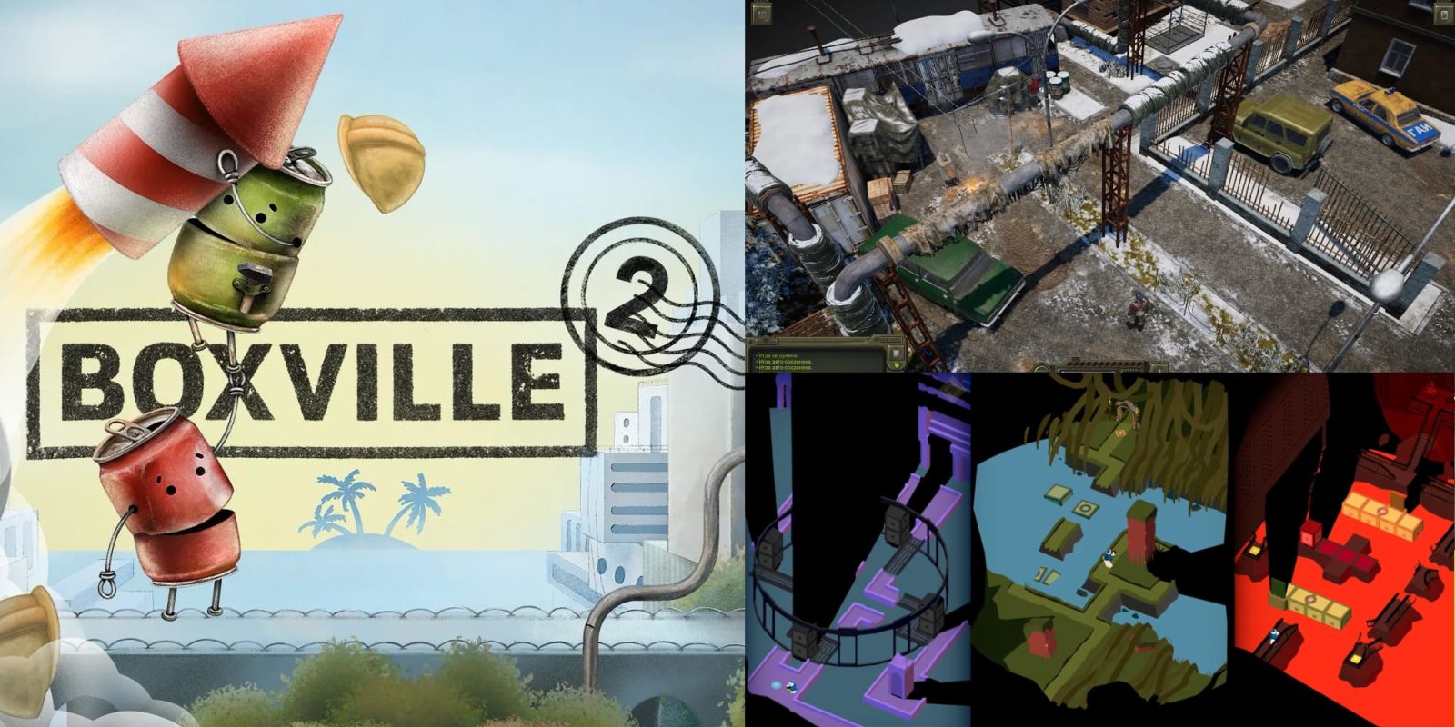 A collage of a video game