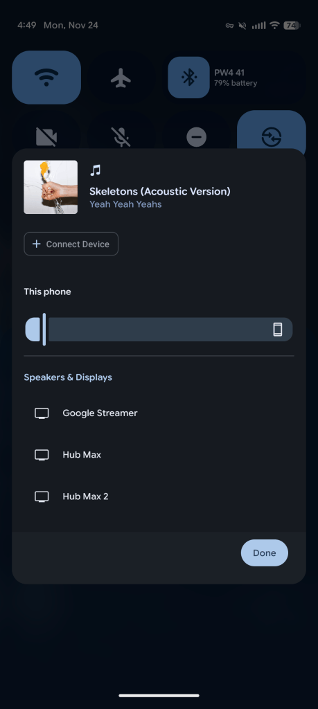 Android preps media switcher transfers, new Find Hub sharing