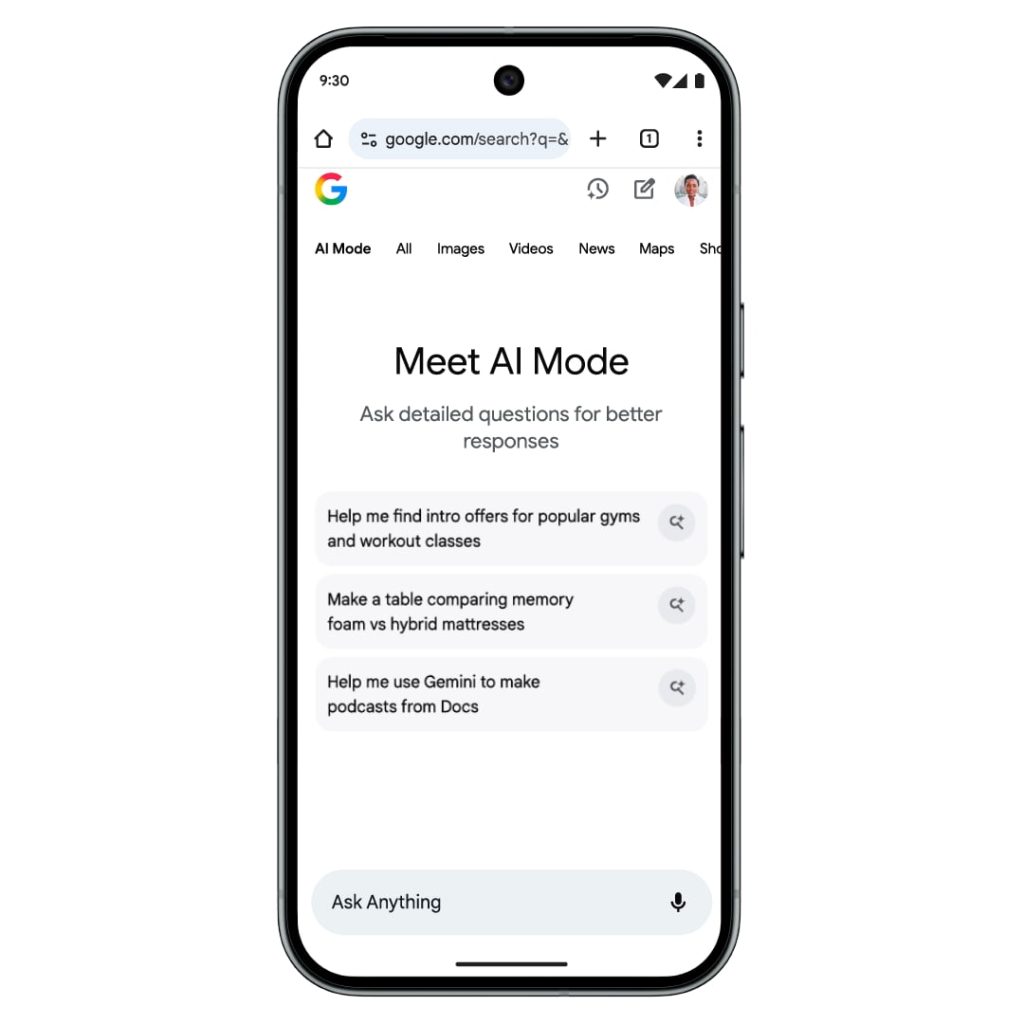 Google AI Mode expands to mobile Chrome and agentic booking