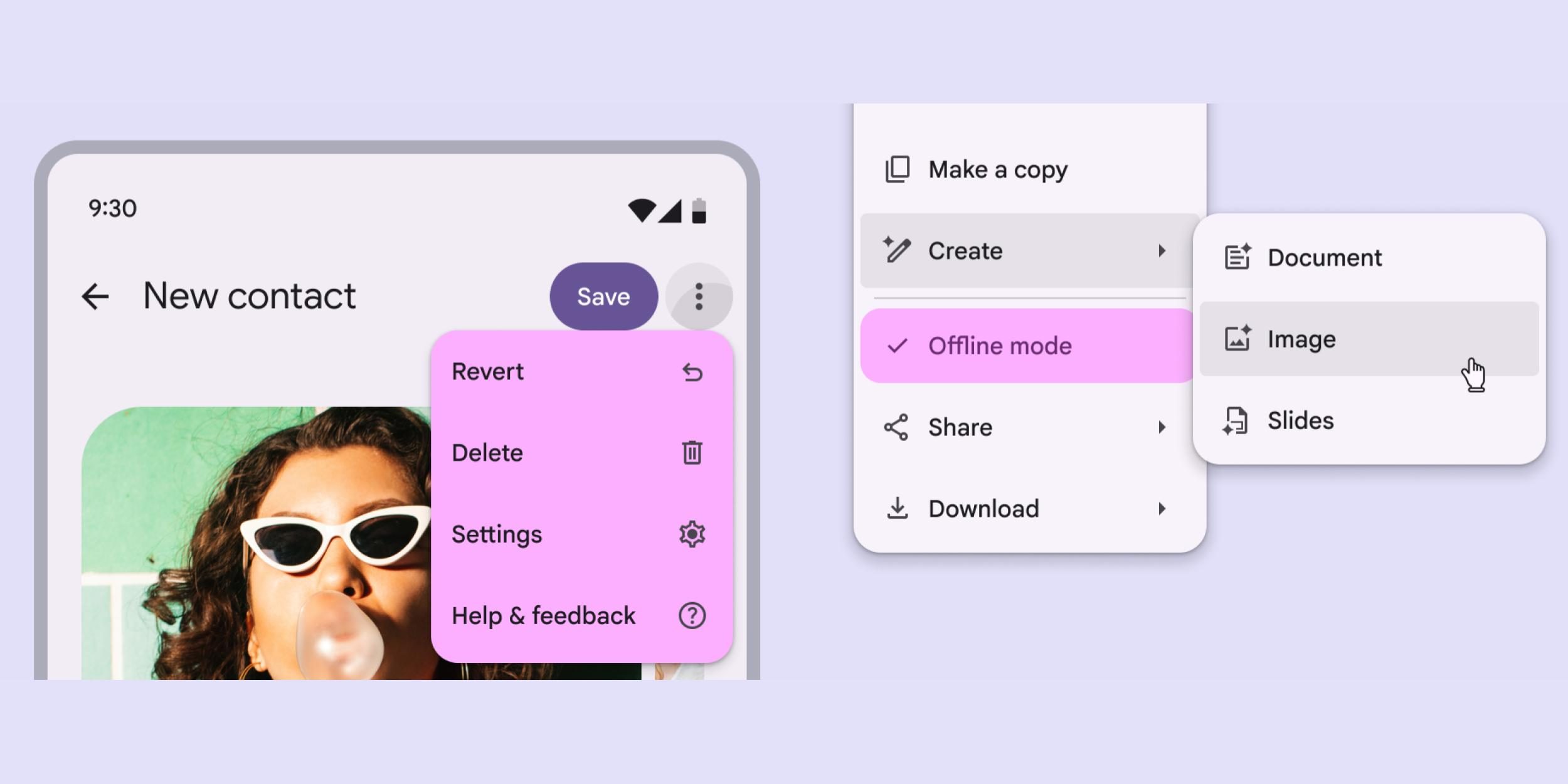 Google перерабатывает меню для Material 3 Expressive, учитывая отступы