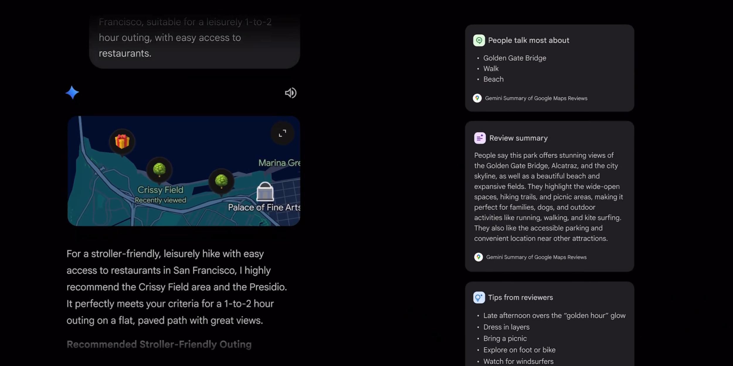 Приложение Gemini предоставляет более полные и наглядные результаты Google Карт