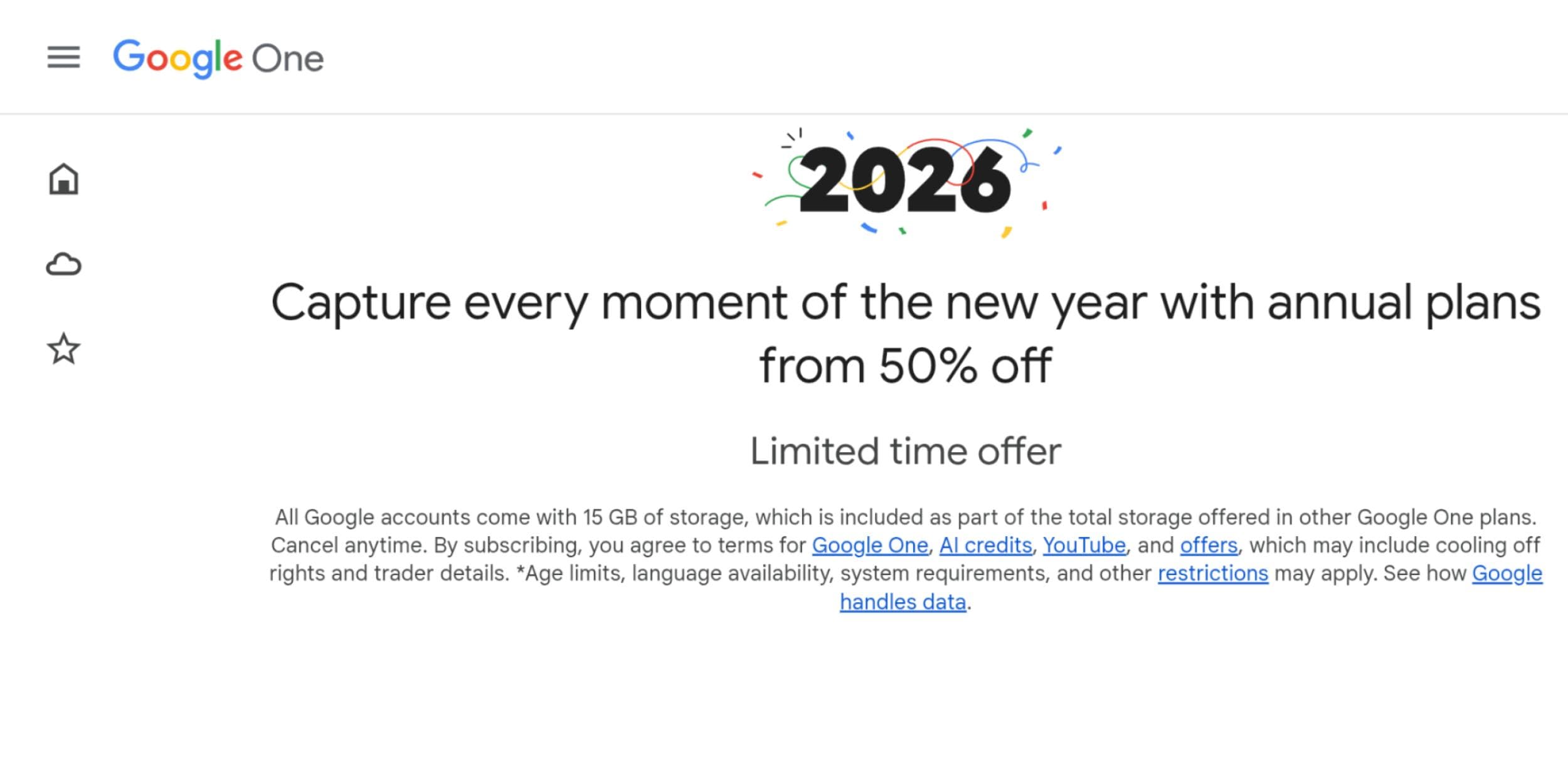 Google One discounting annual 2 TB and AI Pro plans by 50% 