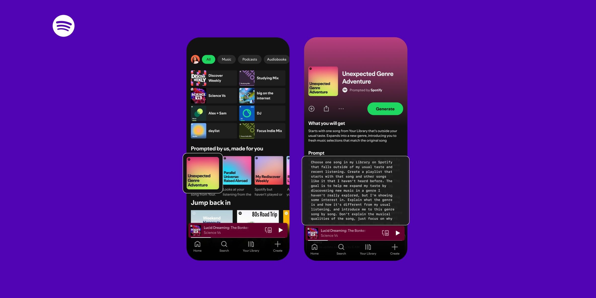 Spotify запускает «Prompted Playlists» с использованием ИИ для большего контроля