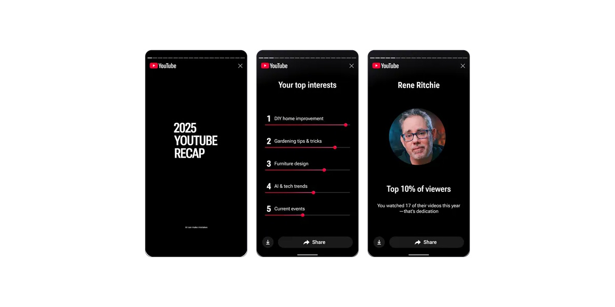 YouTube ‘Recap’ is like Spotify Wrapped for videos, starts…