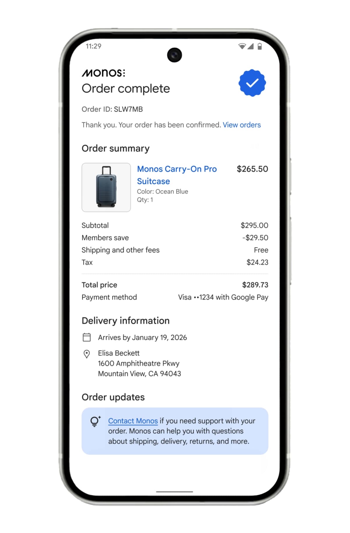 Gemini app and Google AI Mode adding product checkout