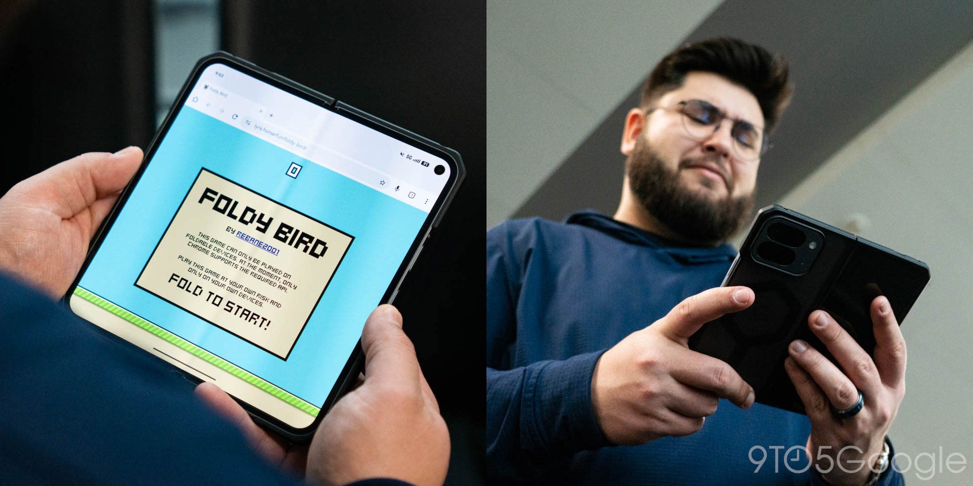 «Foldy Bird» использует шарнир вашего складного устройства для игры во Flappy Bird, и это ранит мою душу