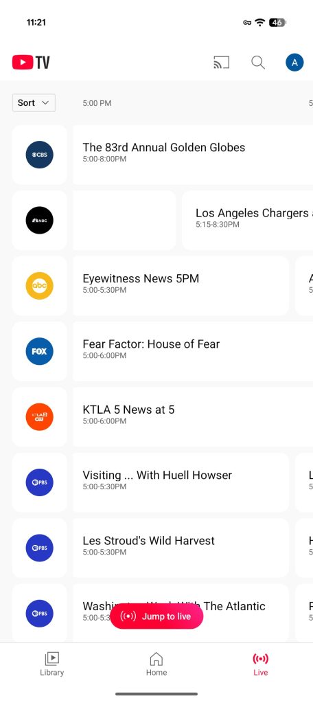 YouTube TV rolls out Live Guide redesign on Android, iOS