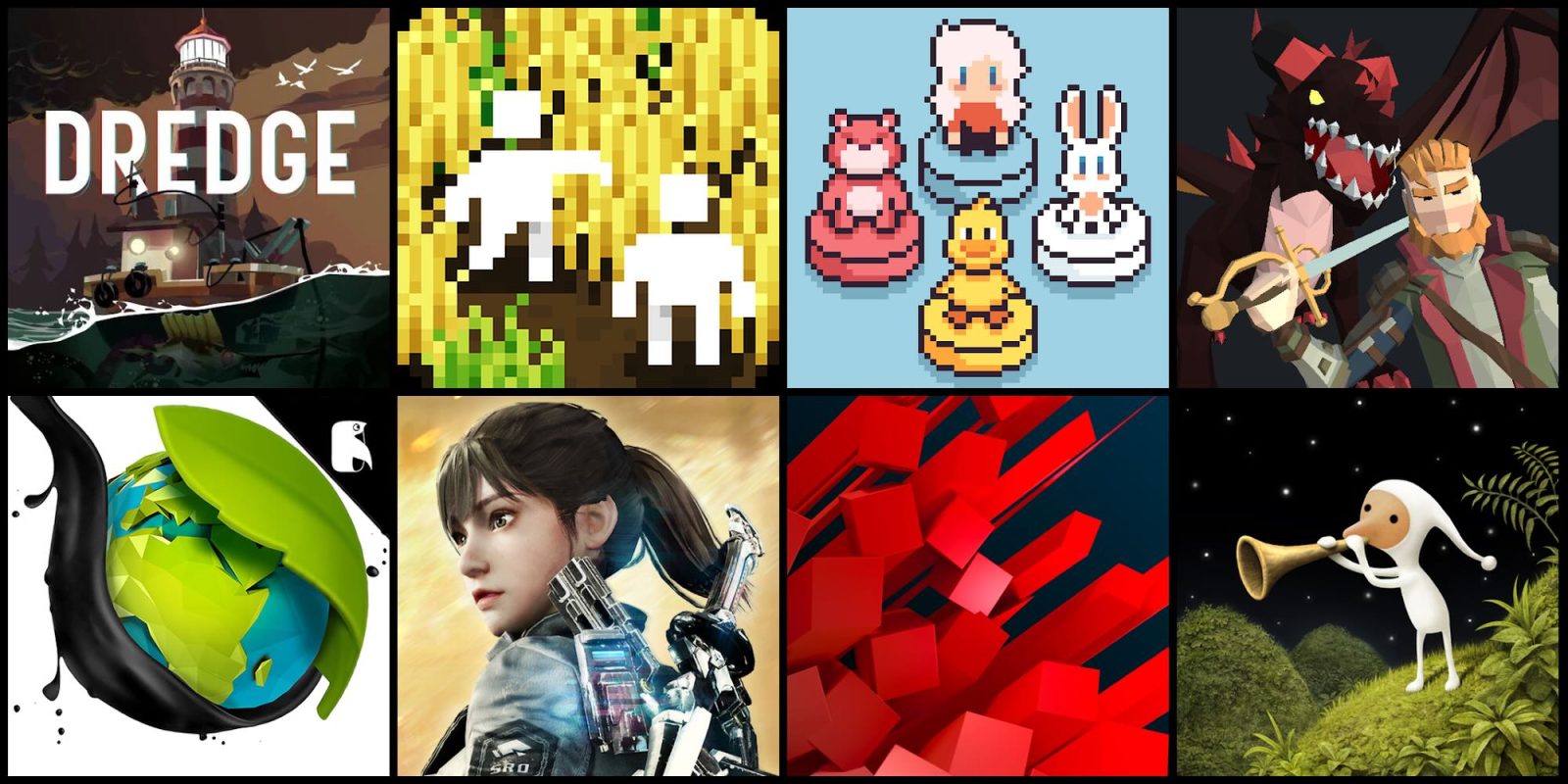 A collage of video games