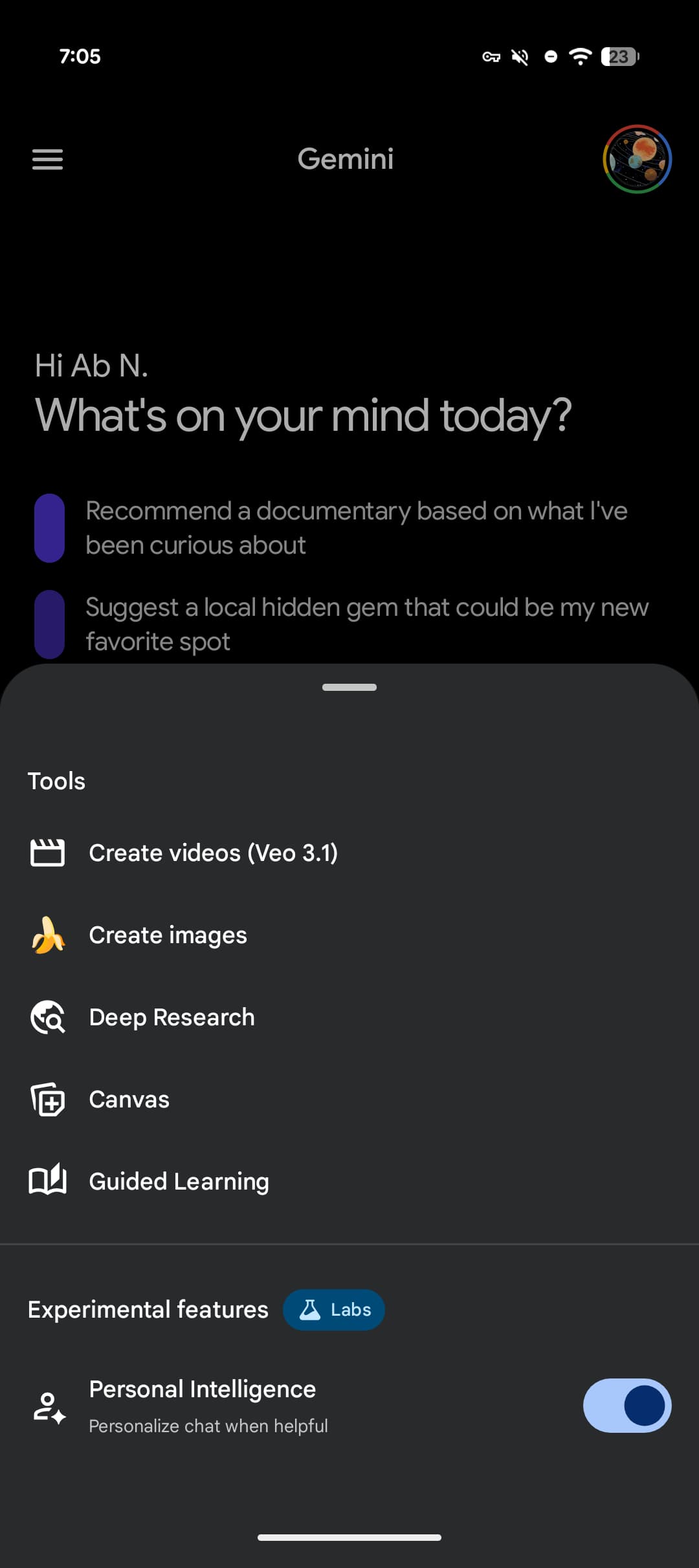 Gemini Tools Menu Redesign