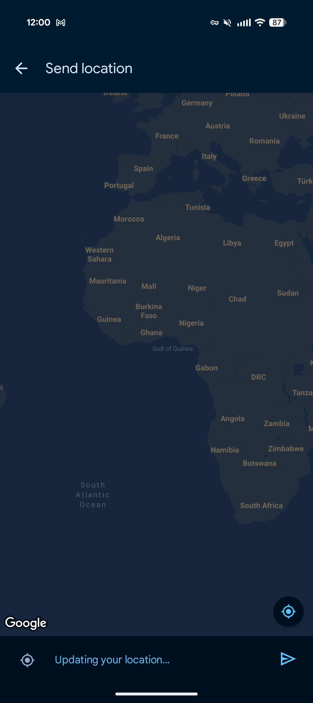 Upcoming Google Messages location sharing interface