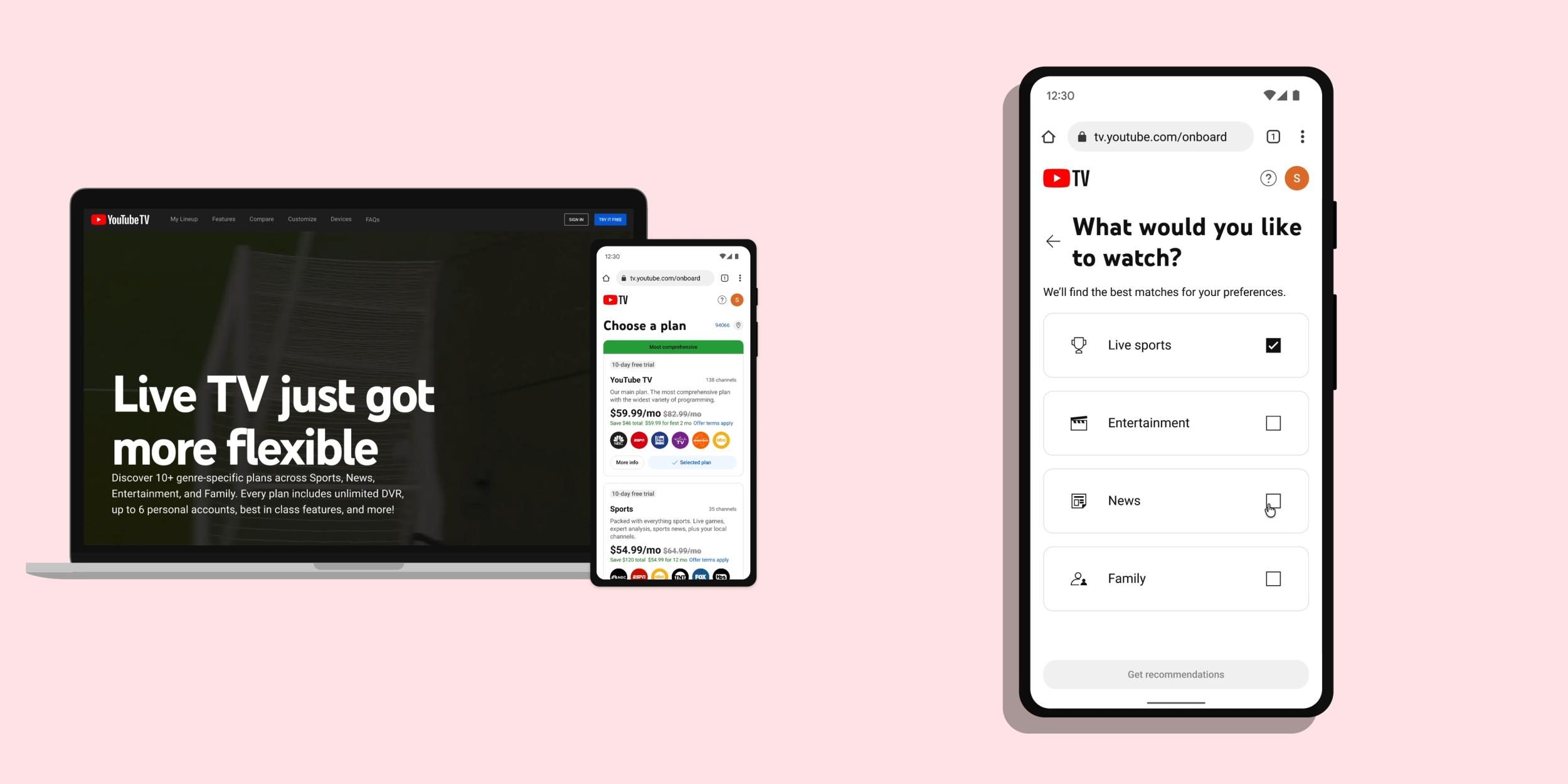 YouTube TV запускает тарифы на этой неделе от 55 долларов в месяц с планом «Спорт» за 65 долларов