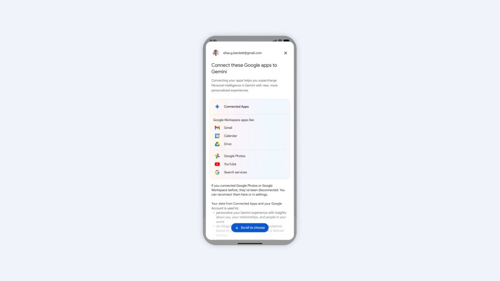 Google rolling out Personal Intelligence to free Gemini, AI Mode