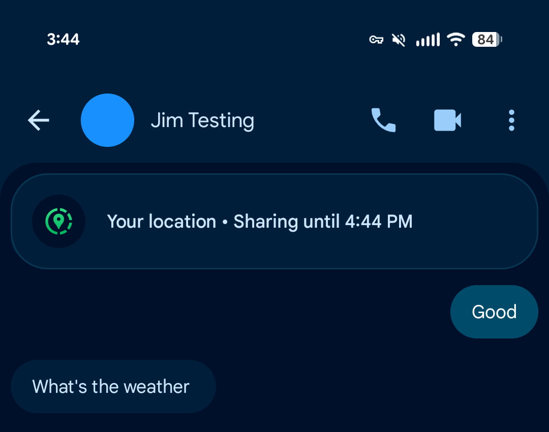Interface de partage de position en temps réel