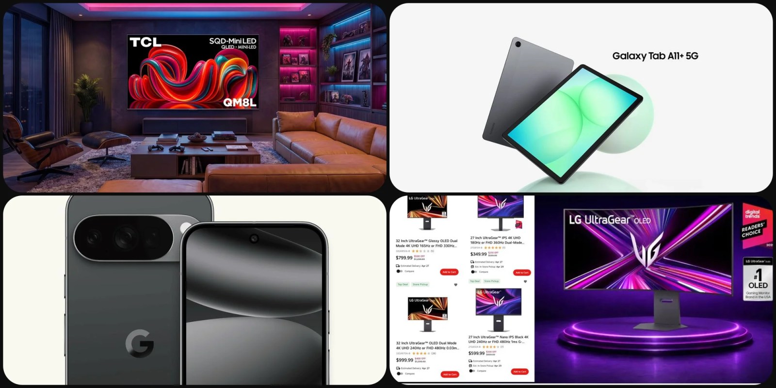 Deals: Samsung Galaxy Tab A11+ $110 off, Pixel 10 Pro/XL up to $456 off, LG’s UltraGear gaming monitors up to $600 off, more