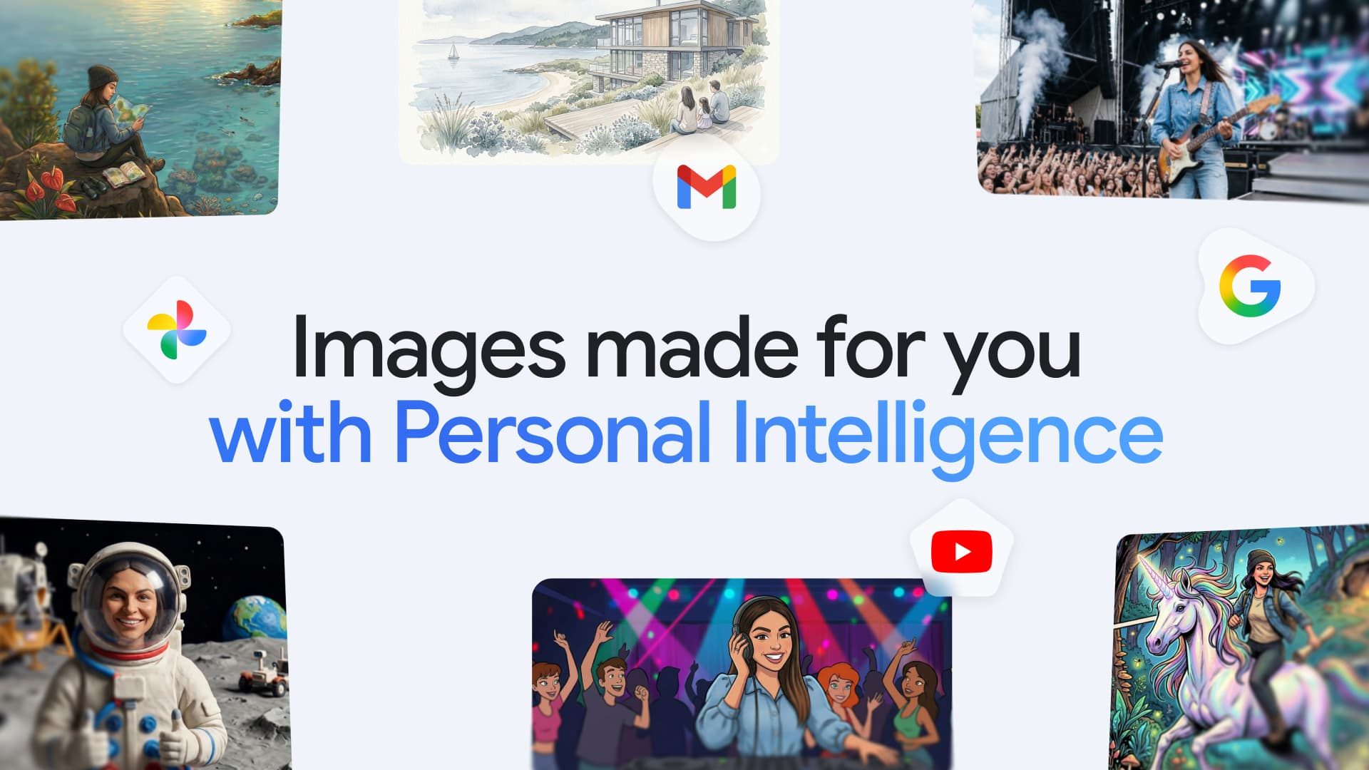 Приложение Gemini с использованием Personal Intelligence и Google Photos для генерации персональных изображений Nano Banana