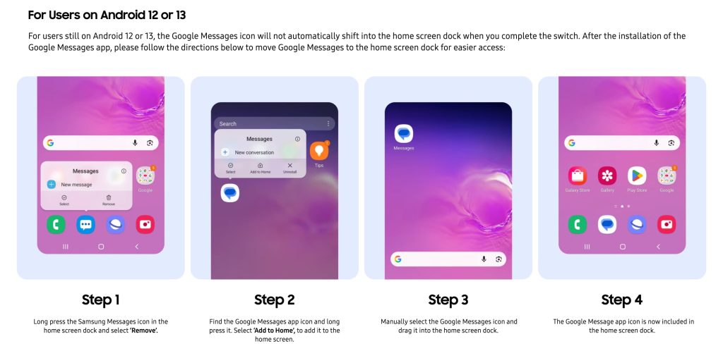 Samsung Messages will be discontinued for Google Messages