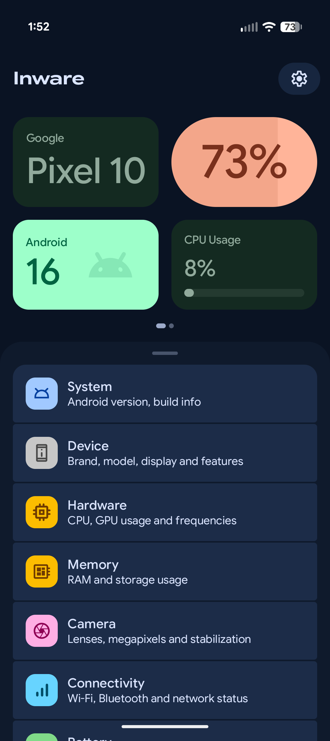 Inware 7630 Inware update adds more Android info, expressive makeover