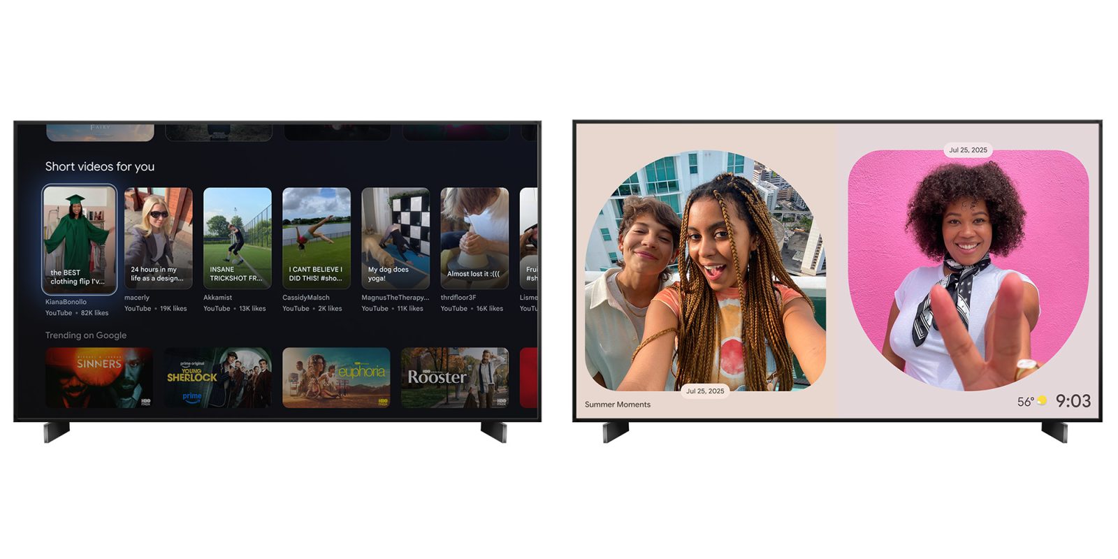 Google TV is adding YouTube Shorts to the homescreen, new Photos screensaver, more