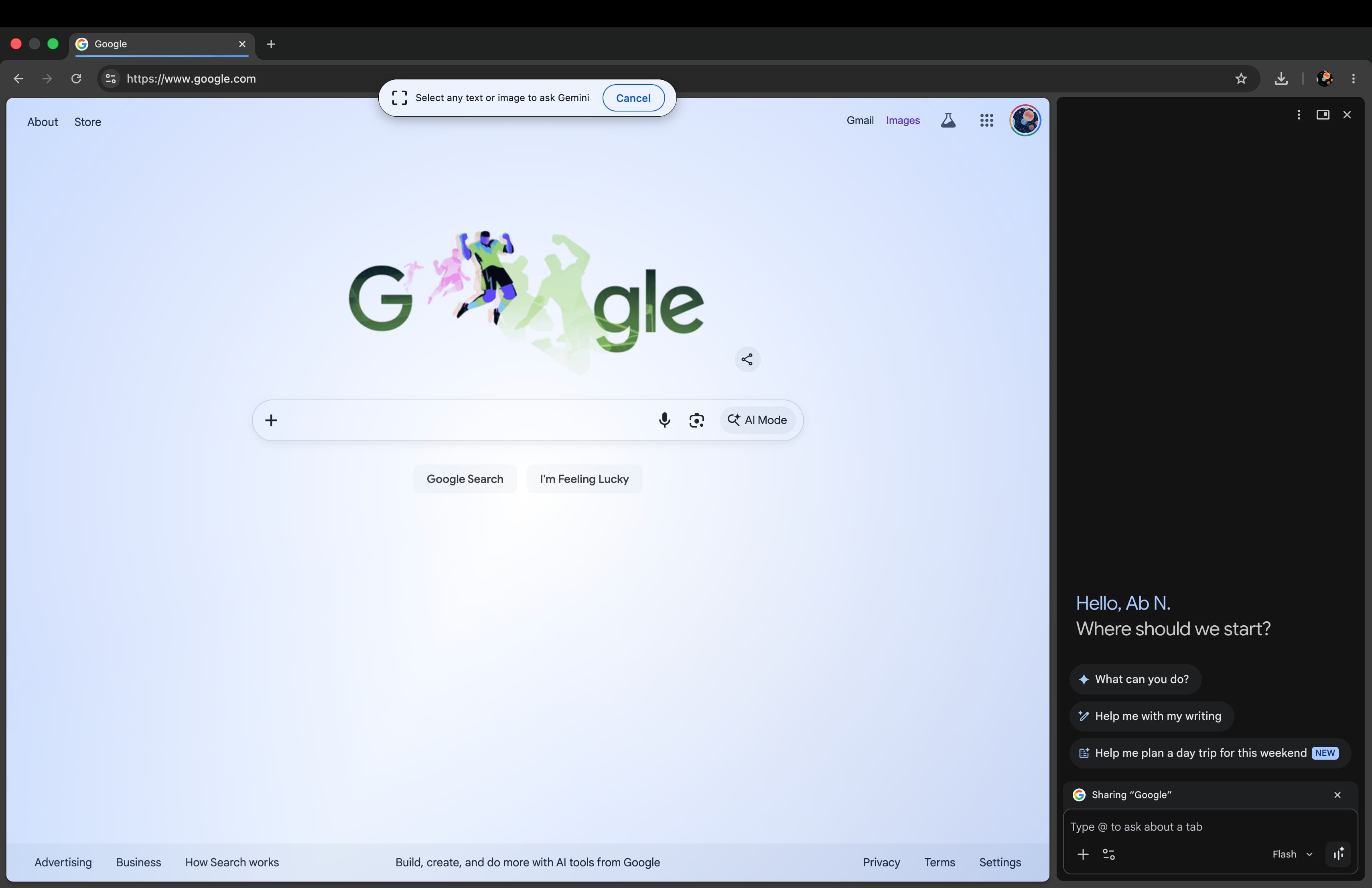 Gemini in Chrome adds ‘Select from screen’ tool