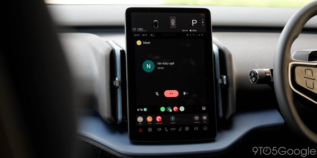 Google Meet Android Auto call screen