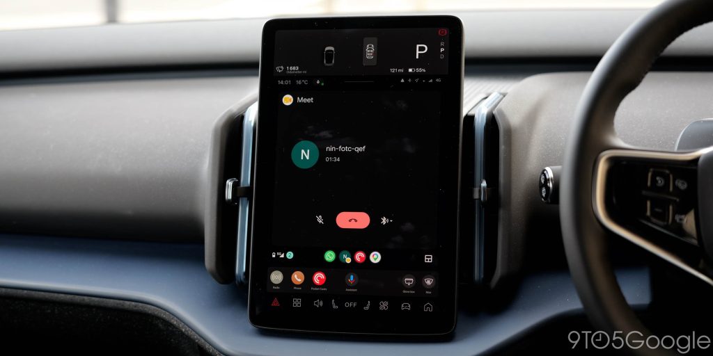 Google Meet Android Auto call screen