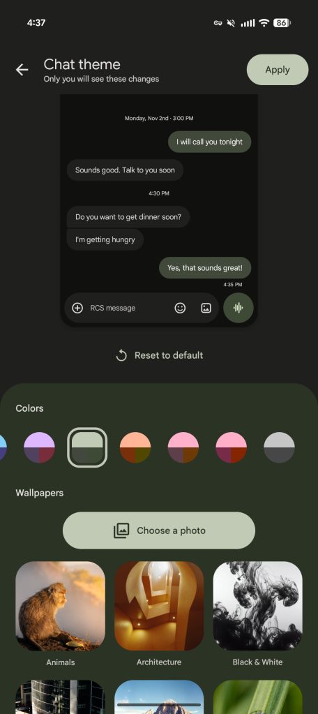 Google Messages starts rolling out custom Chat themes on Android
