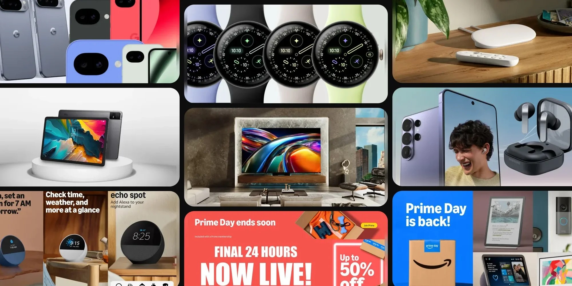 Скидки Prime Day — Последний шанс: Pixel 10 за $519, планшет NXTPAPER за $140, Google TV Streamer по минимальной цене $72, Echo, Galaxy, телевизоры и многое другое