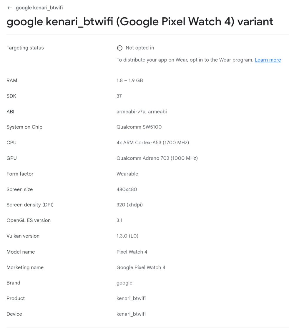مواصفات Pixel Watch 4