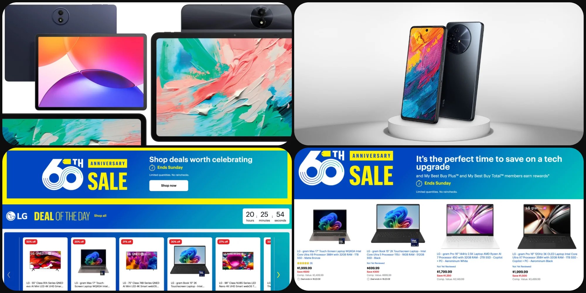 Скидки: планшеты и телефоны NXTPAPER на Android от $160, однодневная распродажа LG — телевизоры от $330, ноутбуки gram со скидкой до $1500 и многое другое