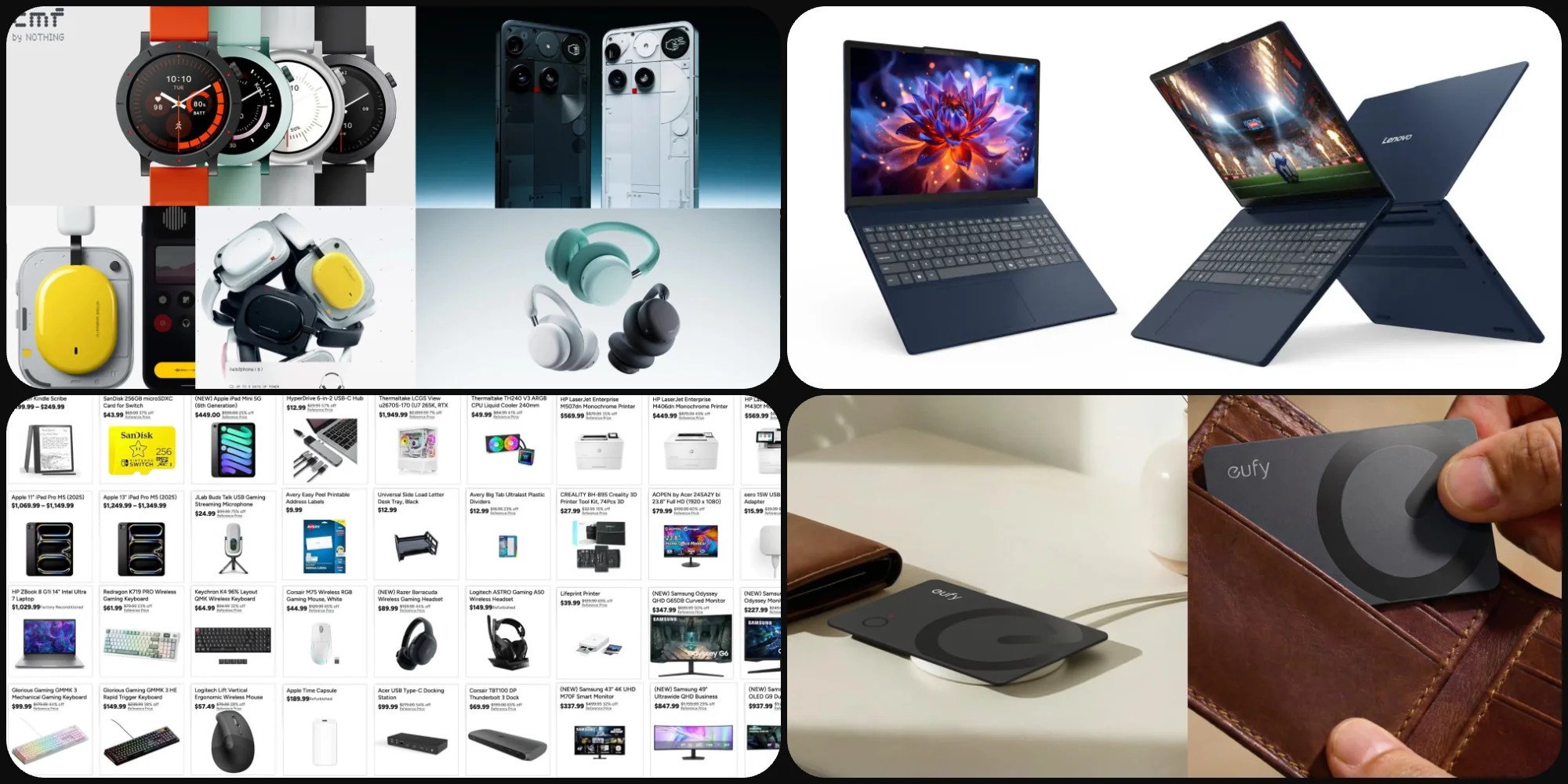 Скидки: товары Nothing от $34, скидка $600 на Lenovo IdeaPad 2K, кошелек-карта Anker Google Find Hub по минимальной цене $25 и многое другое