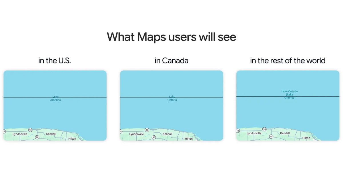 Google Maps changes Lake Ontario label for U.S. users