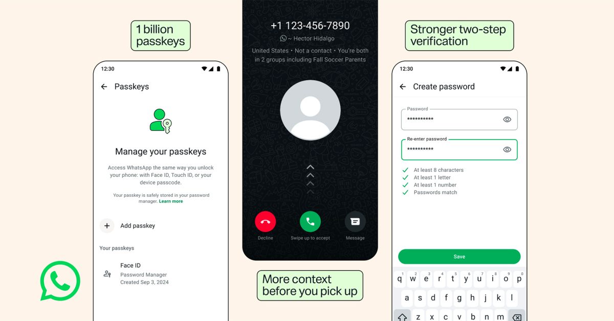 WhatsApp renforce sa sécurité avec de nouveaux mots de passe et clés d’accès