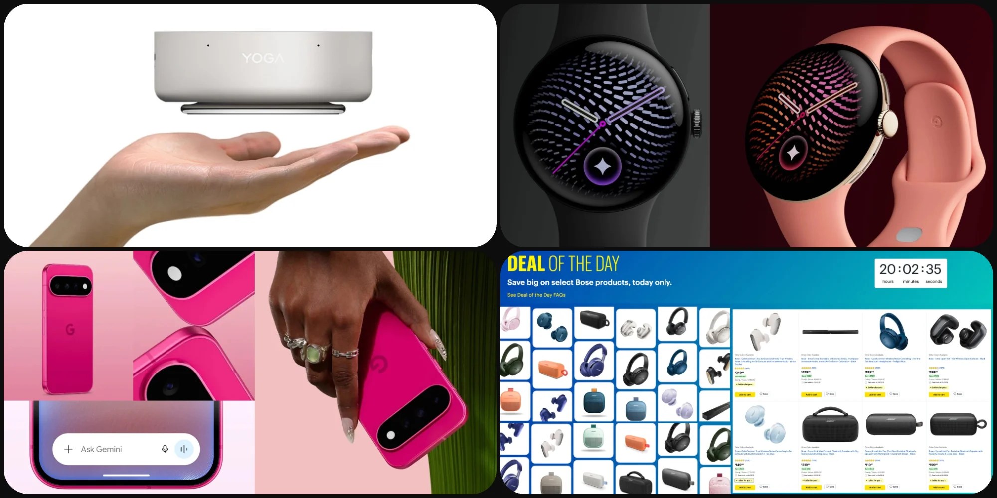 Скидки: Pixel Watch 5 LTE дешевле на $100, Pixel 11 — на $120, Lenovo Yoga Mini PC — на $320, распродажа Bose и многое другое