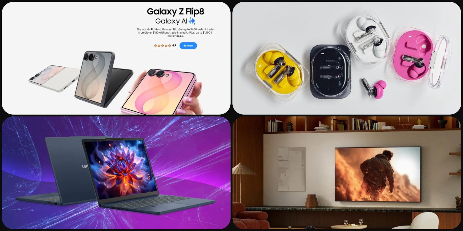 Deals: Nothing Ear (3a) from $67, Galaxy Flip 8 $320 off, 2026 IdeaPad $620 off, Sony Google Gemini TV $800 off, more