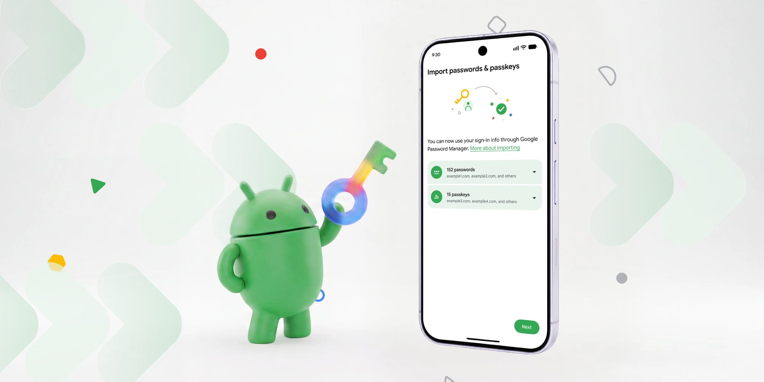 В Android внедряется функция переноса ключей доступа между менеджерами паролей