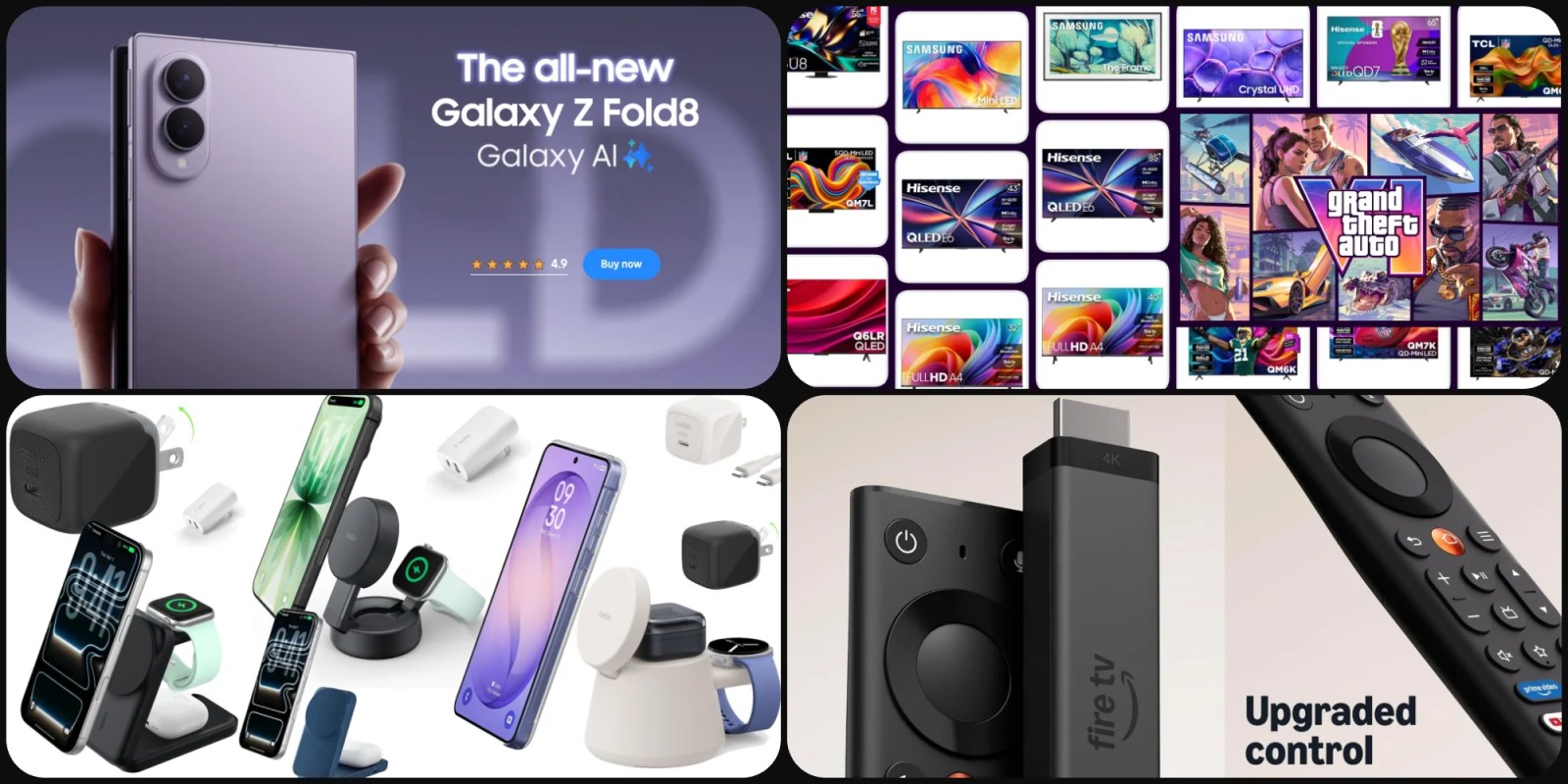 Предложения: Galaxy Z Fold 8 со скидкой до 546 долларов, магнитные зарядные станции Belkin от 43 долларов, телевизоры со скидкой до 1 100 долларов и многое другое
